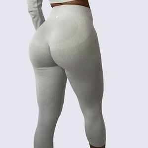 Workouts by Katya Classic Ribbed Leggings in Grey